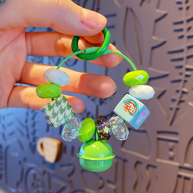 Wholesale Cartoon Bell Beaded Acrylic Keychains